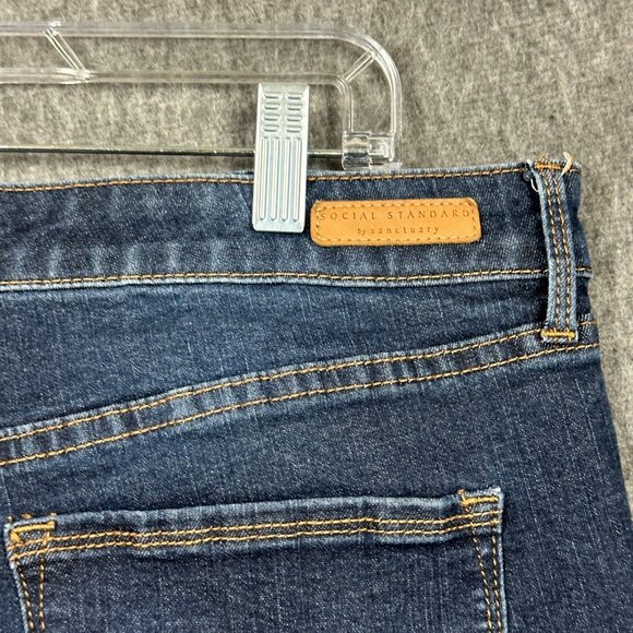 Social Standard By Sanctuary Womens 16/33 High-Rise Skinny Jeans Dark Wash - Picture 11 of 14